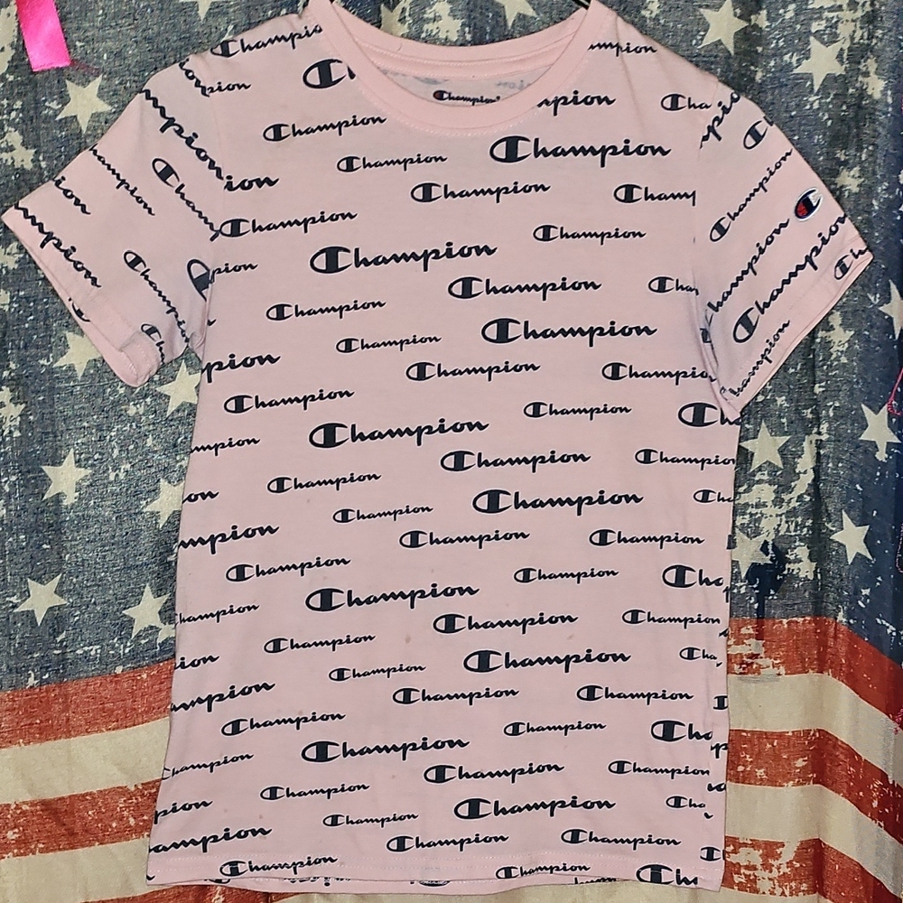 GUC Youth Champion Pink Short Sleeve Logo Tee